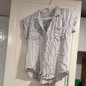 Mod boutique Striped Button-Up Shirt size small 1:8